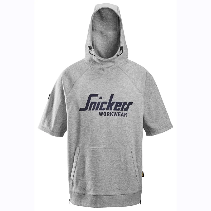 Snickers 2850 Logo Short Sleeve Hoodie Sweatshirt Unique Men's Patch