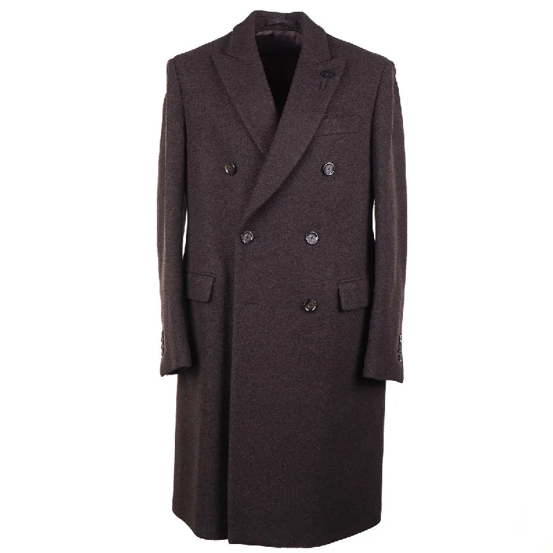 Lardini Soft Wool-Silk-Cashmere Overcoat Cool Men's Distressed