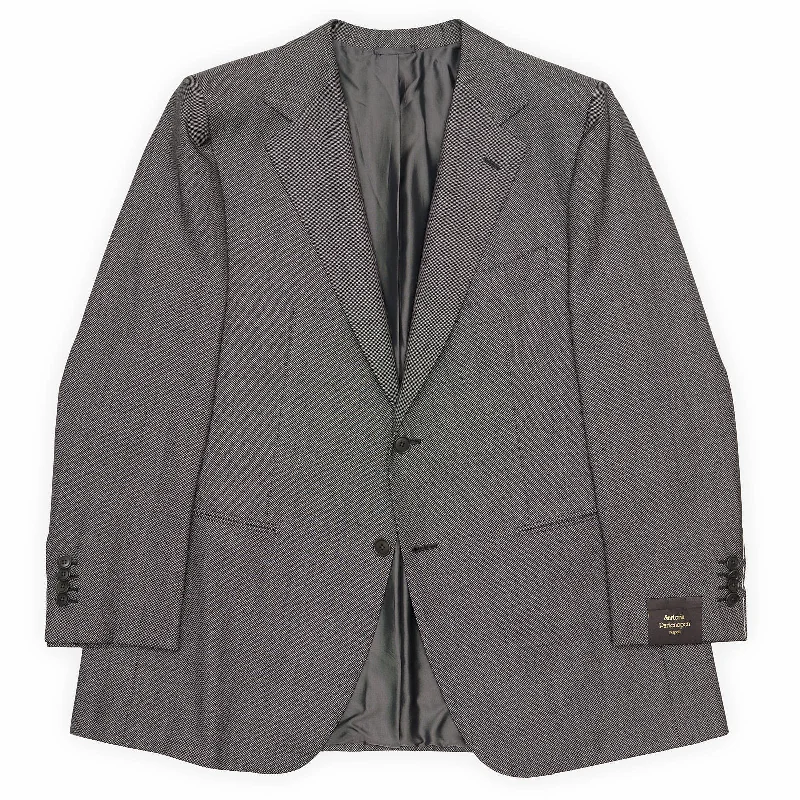 SARTORIA PARTENOPEA for Vannucci Handmade Gray Wool Jacket EU 52 US 42 Short Classic Men's Pin