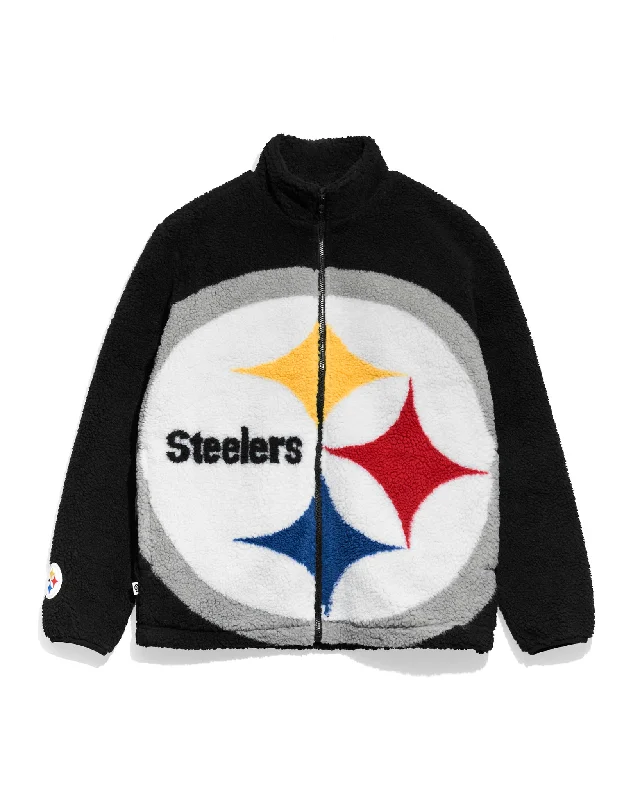 Pittsburgh Steelers Big Logo Sherpa Jacket Earthy Men's Sustainable 