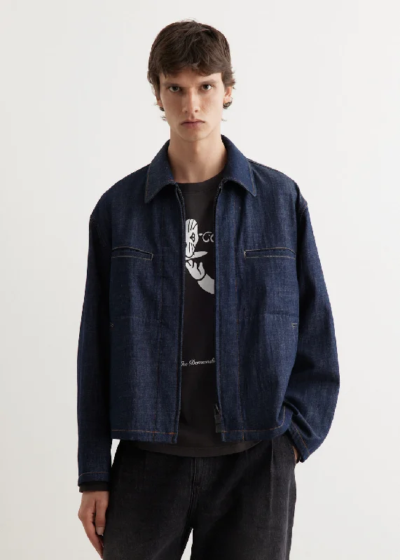 J-Colour Combination Stitch Denim Blouson Sophisticated Men's 