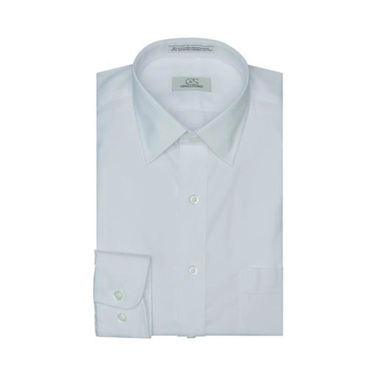 Cooper & Stewart White Non-Iron Cotton Dress Shirt Practical Men's Multi