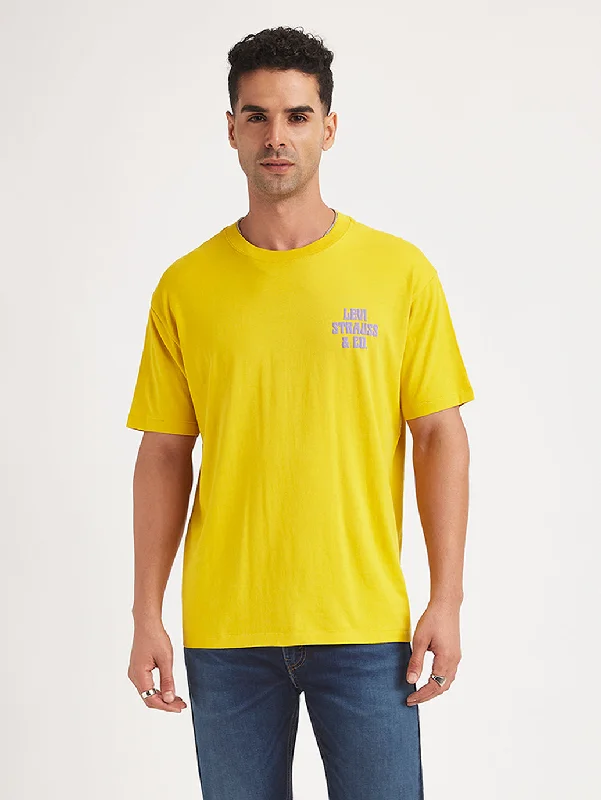 Men's Brand Logo Regular Fit T-Shirt Relaxed Men's Beach