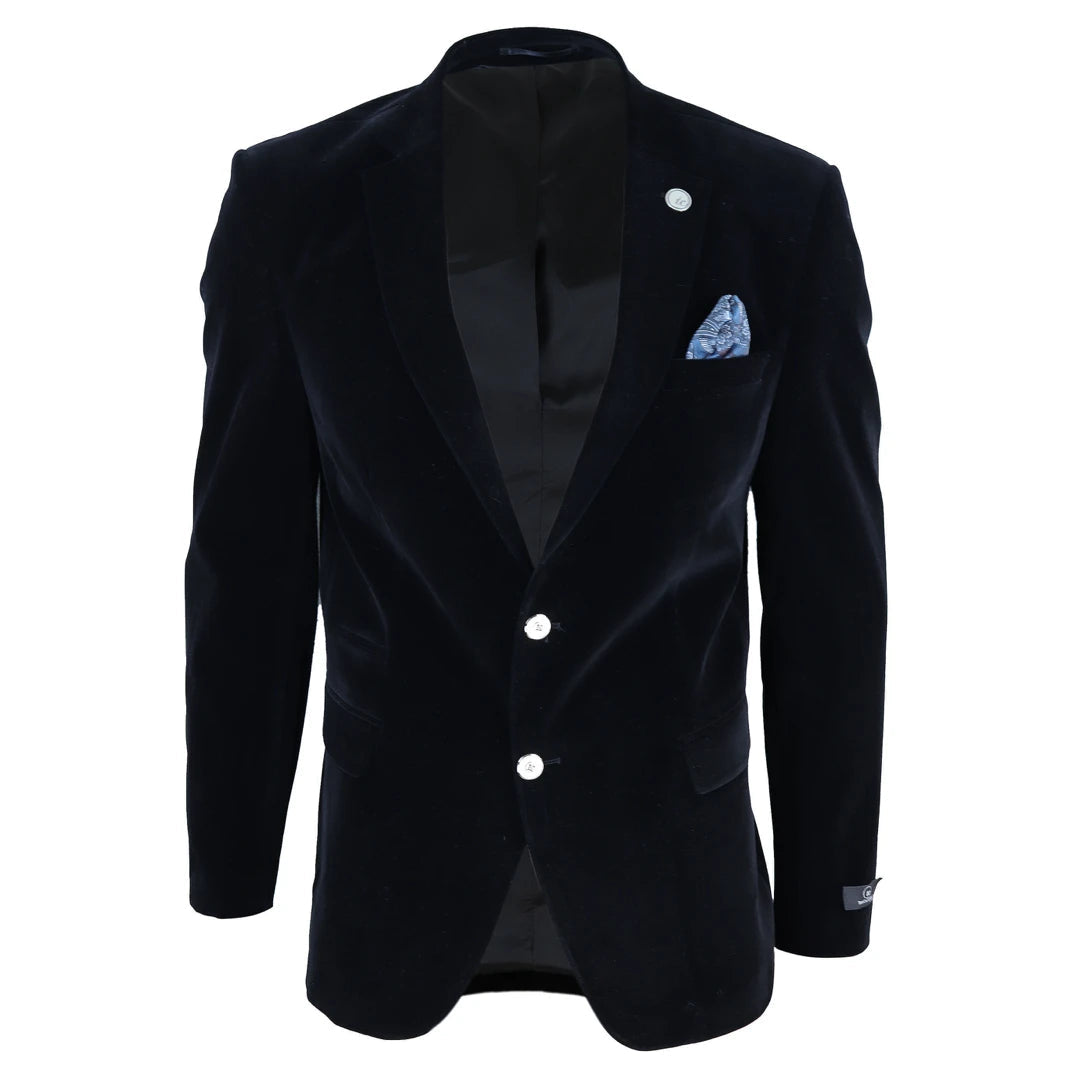 Men's Velvet Blazer Suit Jacket 2 Button Dinner Formal Dynamic Men's Moto