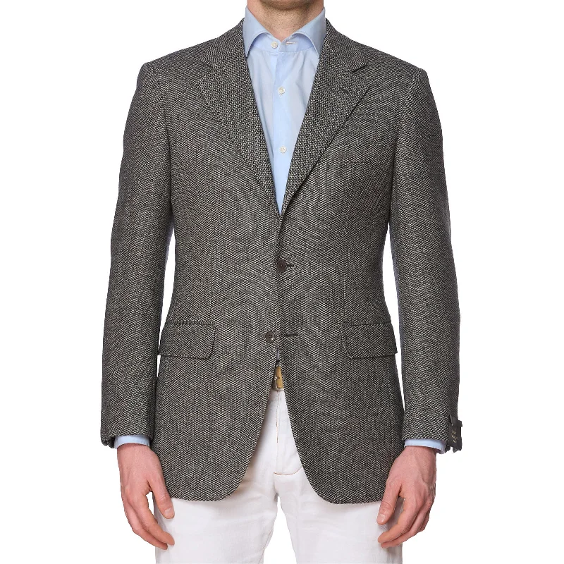 SARTORIA PARTENOPEA for VANNUCCI Gray Wool-Cashmere Jacket EU 48 US 38 Elegant Men's Cashmere