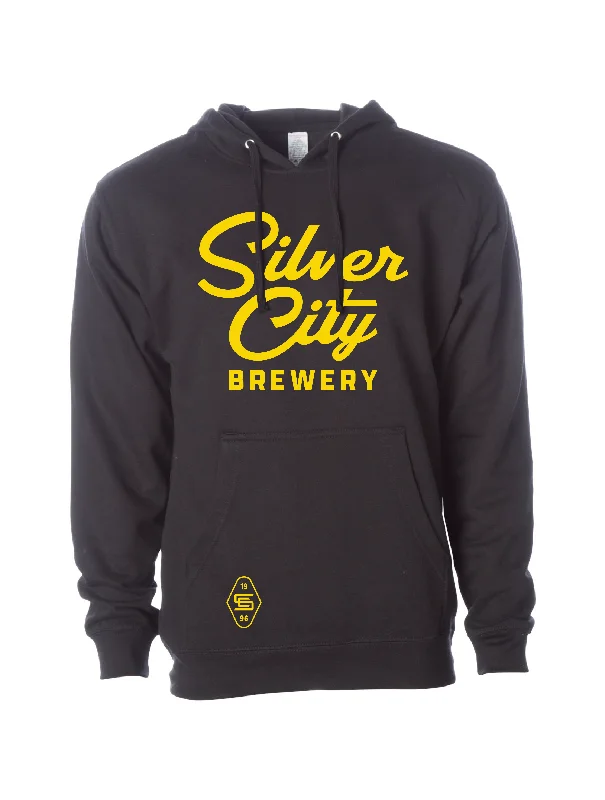 Silver City Brewery · Black Pullover Hoodie Practical Men's Quick