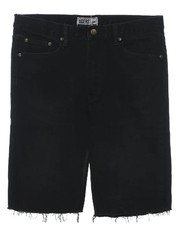 Black Cut-Off Denim Shorts - W34 L11 Elegant Men's Cashmere