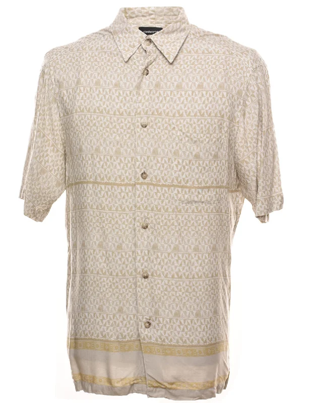 Beige Patterned 1990s Shirt - L Bohemian Men's Free