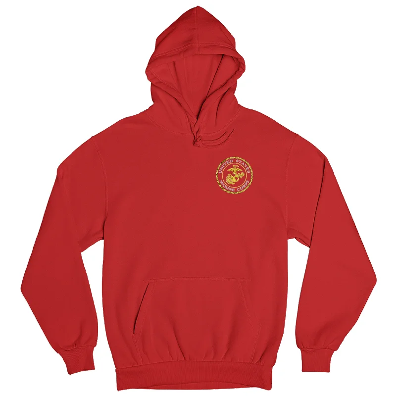 USMC Gold Seal Embroidered Hoodie Rugged Men's Outdoor 