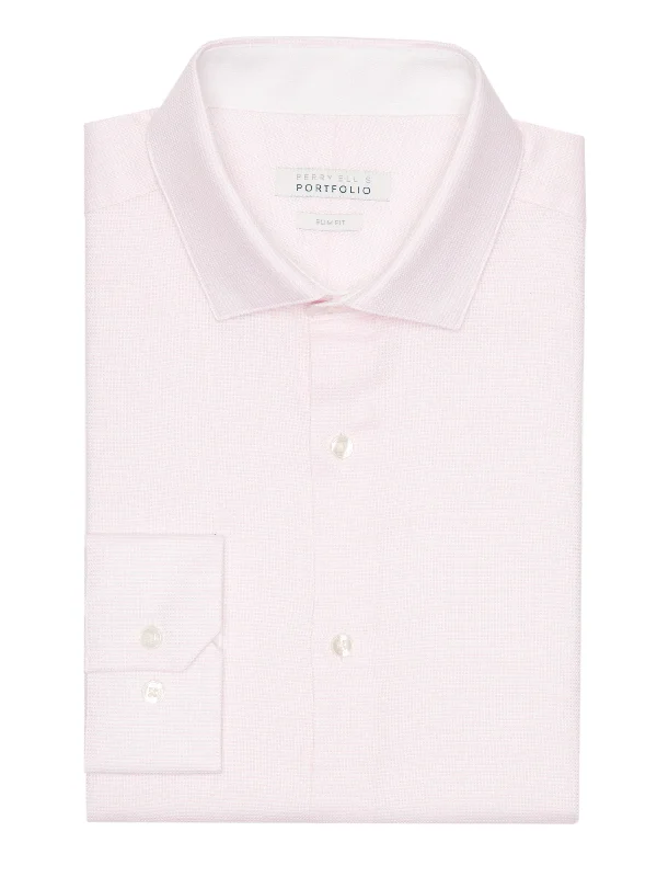 Slim Fit Rose Nailshead Dress Shirt Sporty Men's Tennis