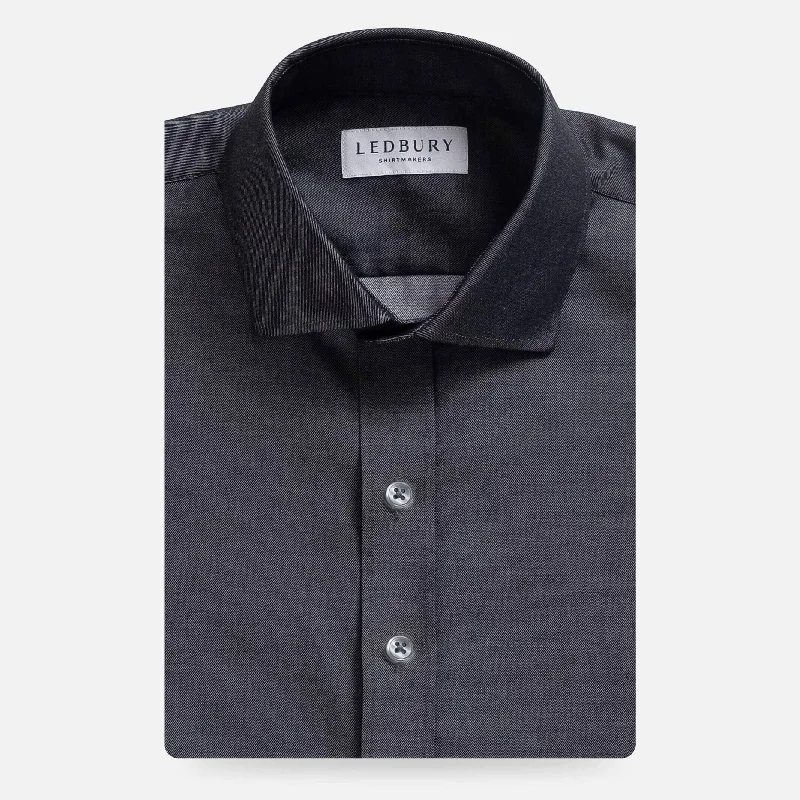 The Charcoal Sanders Non Iron Fine Twill Custom Shirt Refined Men's Classic 