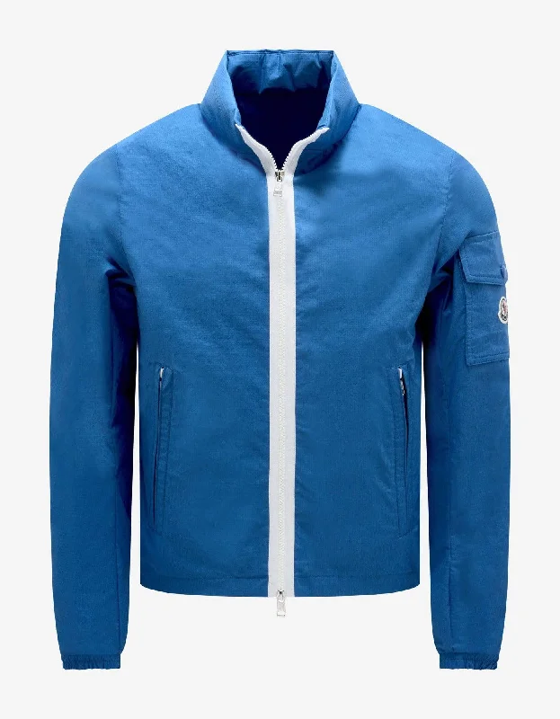 Moncler Brize Blue Ripstop Cotton Jacket Dapper Men's Bow