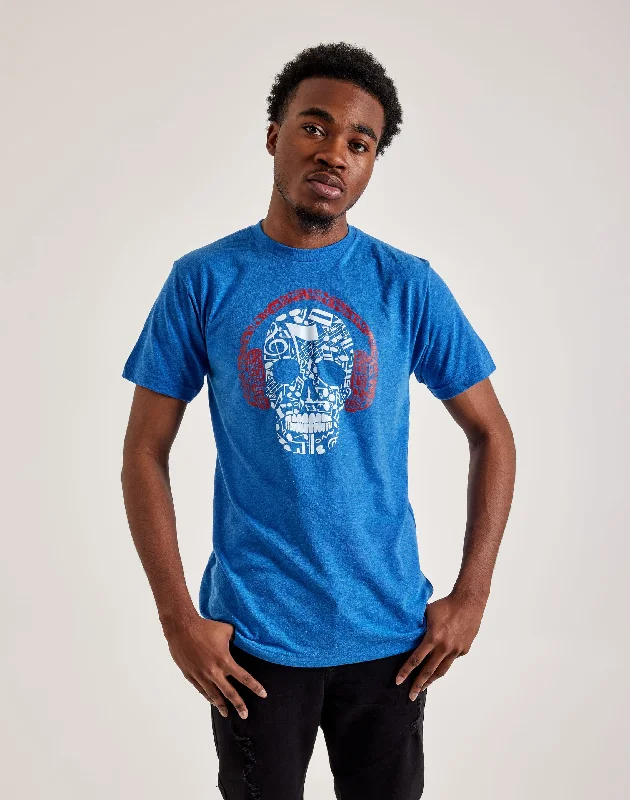 LA Pop Art Music Notes Skull Tee Bold Men's Statement