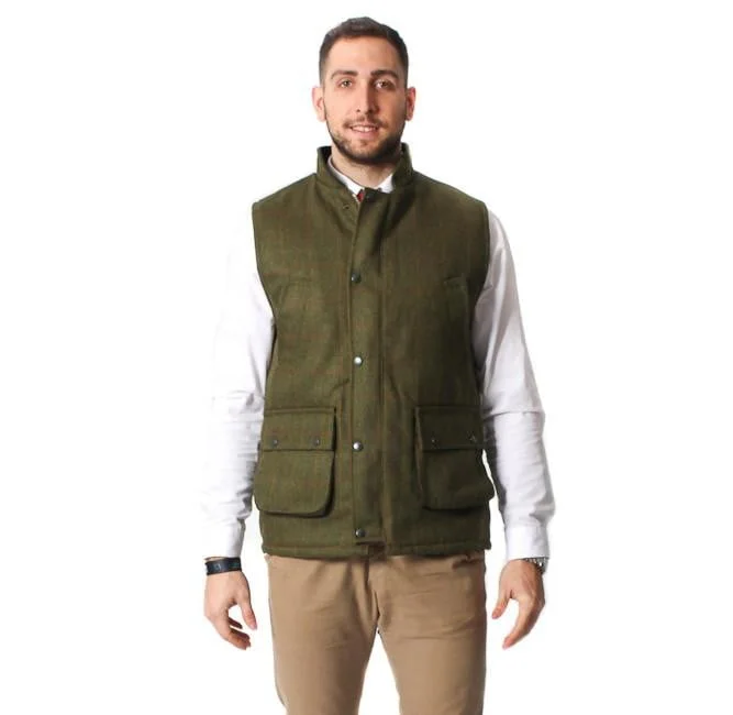 Mens Tweed Bodywarmer – Dark Tweed Sporty Men's Athleisure 