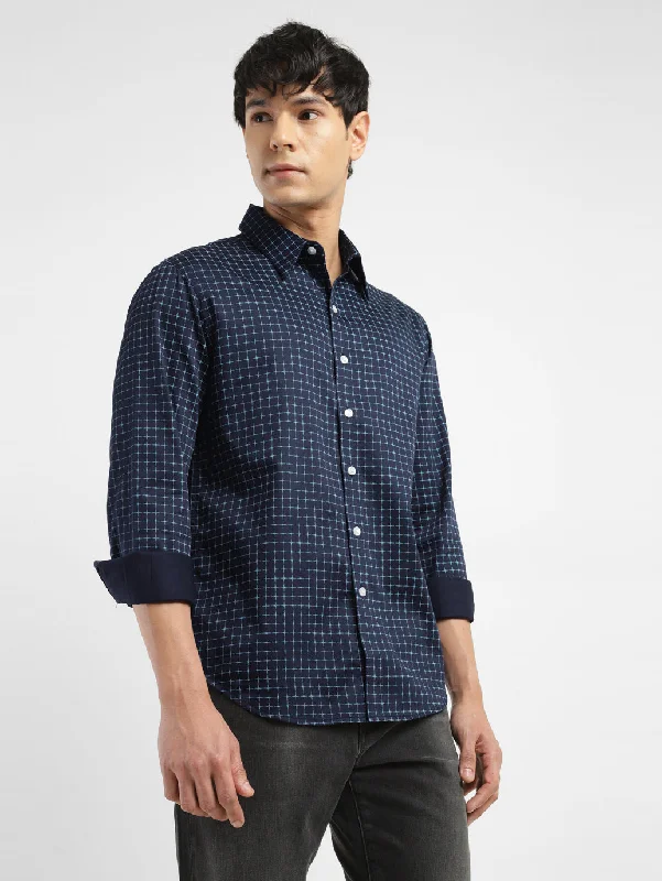 Men's Checkered Spread Collar Shirt Artistic Men's Avant