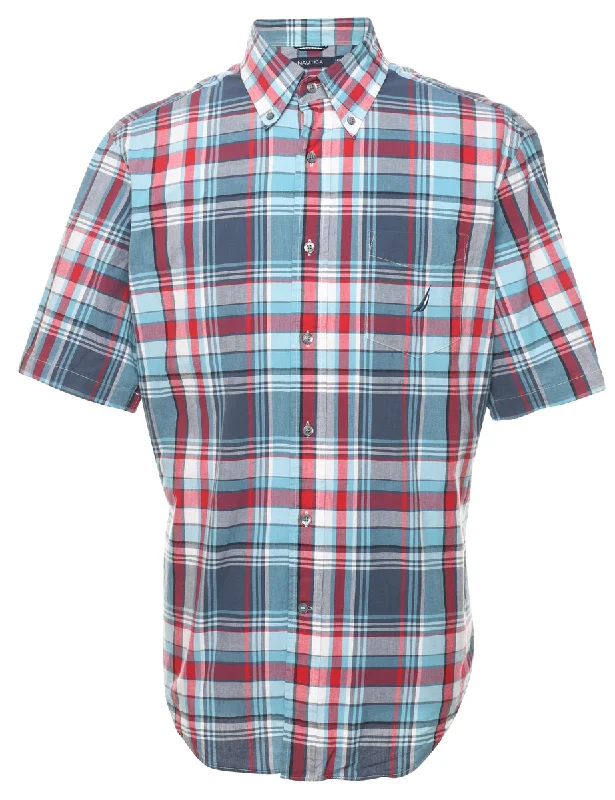 Nautica Checked Shirt - L Traditional Men's Wool