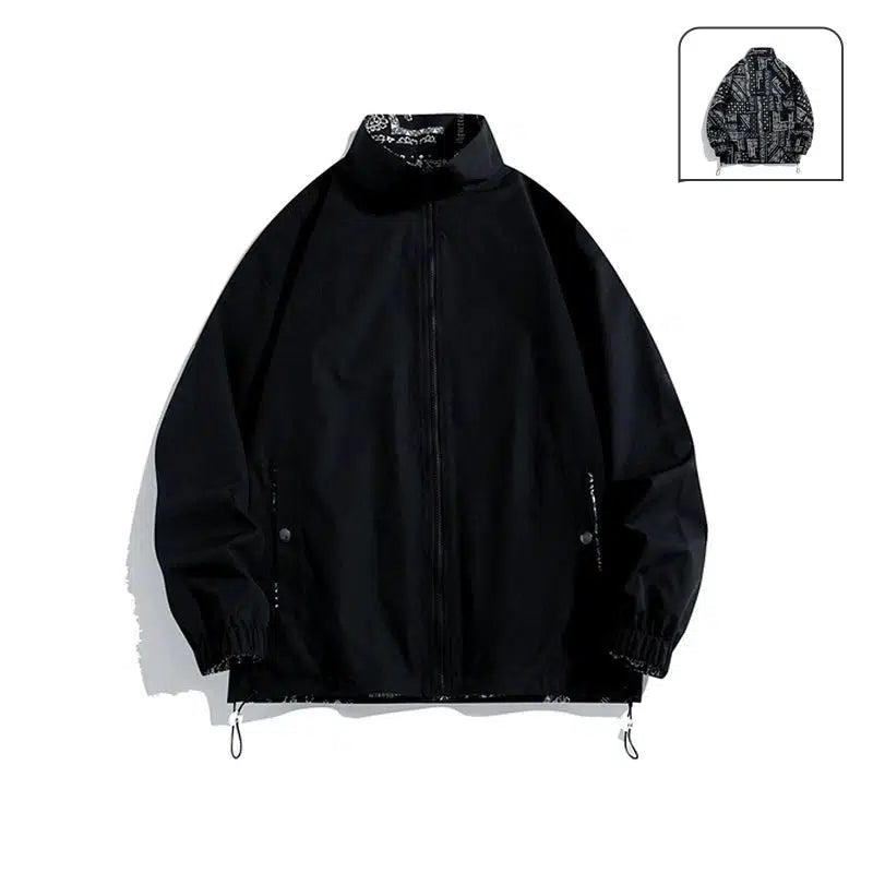 Reversible Lightweight Windbreaker Jacket Casual Men's Japanese 