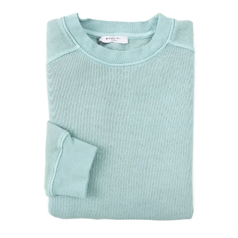 Boglioli Garment-Washed Cotton Sweatshirt Elegant Men's Cashmere