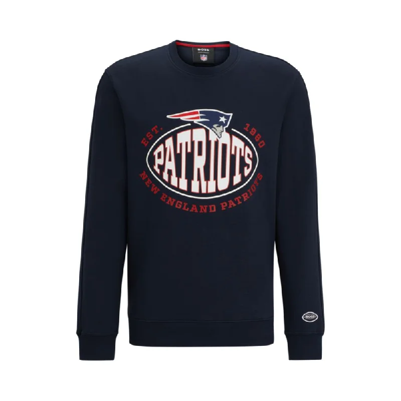 BOSS x NFL cotton-blend sweatshirt with collaborative branding Cozy Men's Winter