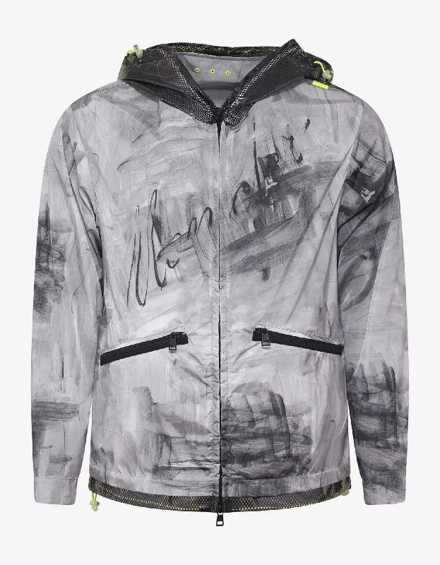 Moncler Chardin Spray Paint Logo Windbreaker Tough Men's Military