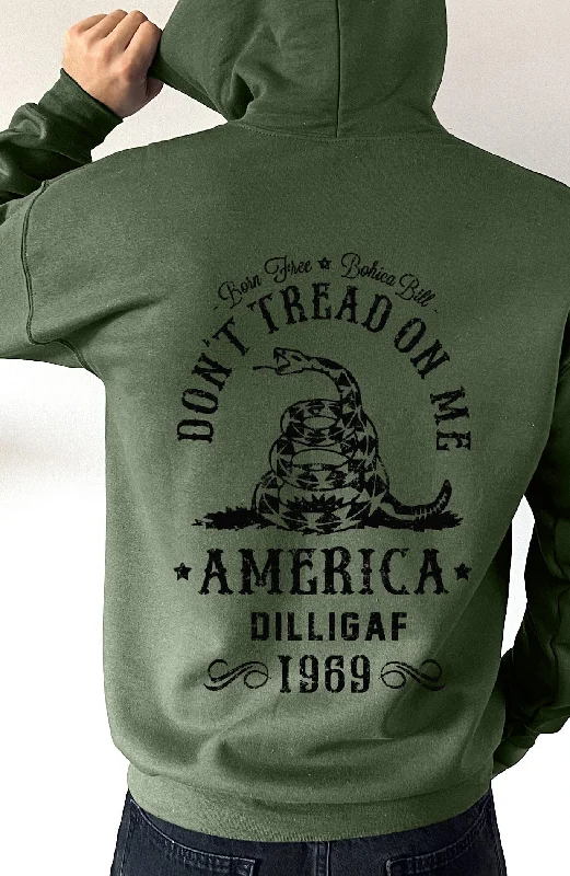 Don't Tread on Me Pullover Hoodie Vintage Men's 1970S Disco