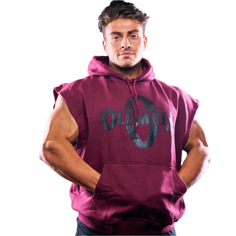 Olympia Sleeveless Hoodie Maroon Trendy Men's Scandinavian