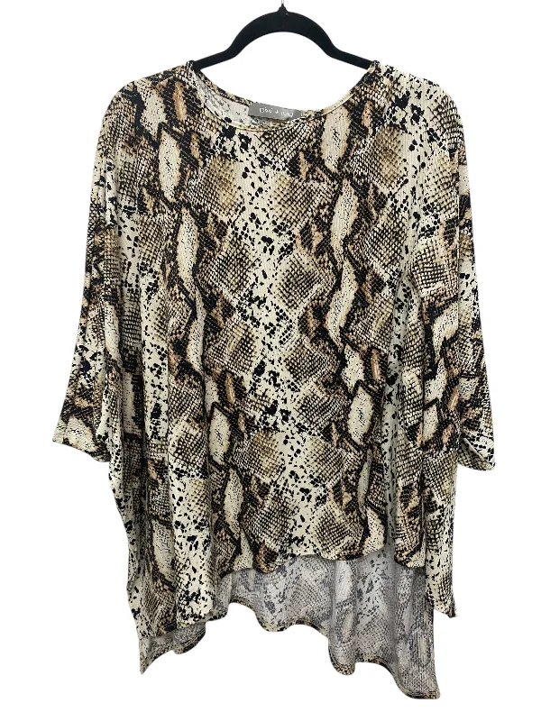 Top Long Sleeve By Clothes Mentor In Snakeskin Print, Size: Xl Laid