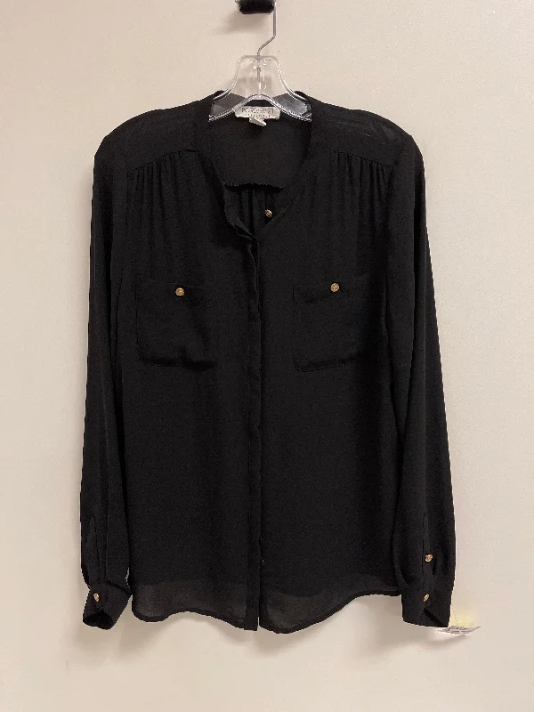 Top Long Sleeve By Forever 21 In Black, Size: L Casual Men's Short