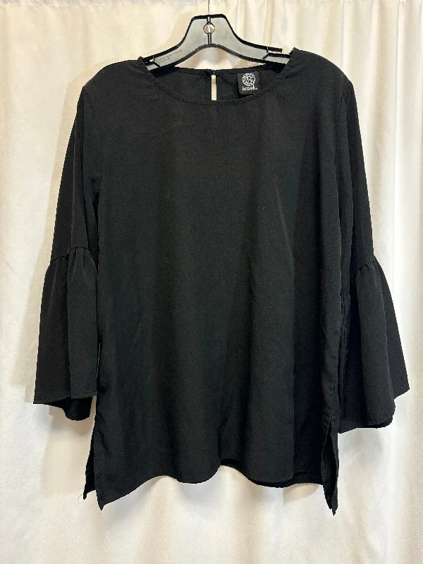 Top 3/4 Sleeve By Bobeau In Black, Size: Xl Casual Men's Short