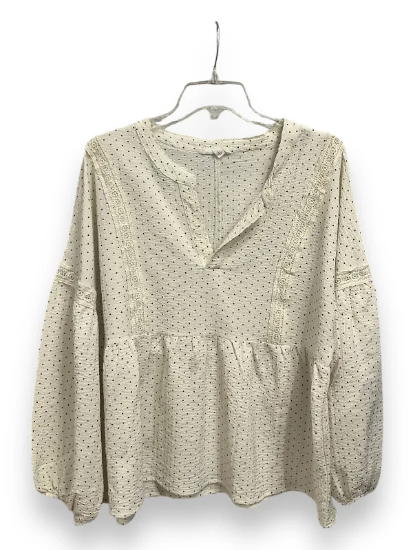 Top 3/4 Sleeve By Blu Pepper In Polkadot Pattern, Size: L Street