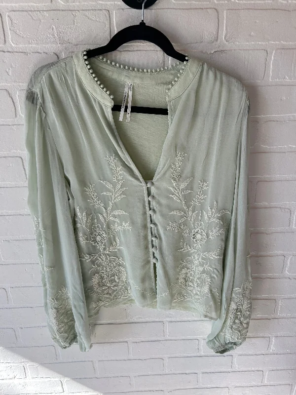 Top Long Sleeve By Anthropologie In Green, Size: M Elegant Men's Cashmere