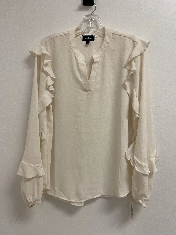 Top Long Sleeve By Clothes Mentor In Cream, Size: L Relaxed Men's Australian 