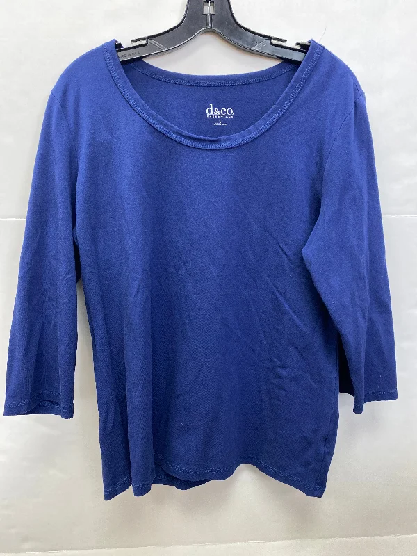 Top Long Sleeve By Denim And Co Qvc In Blue, Size: L Elegant Men's Cashmere