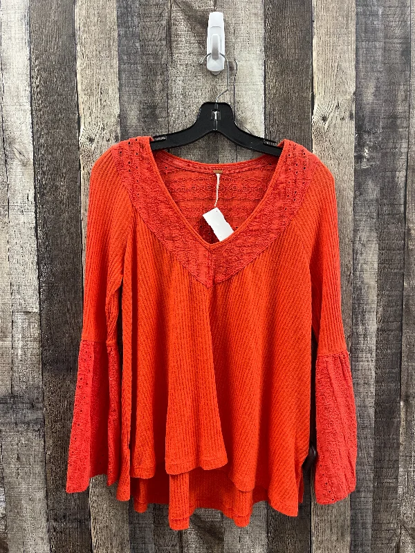 Top Long Sleeve By Free People In Orange, Size: Xs Practical Men's Multi