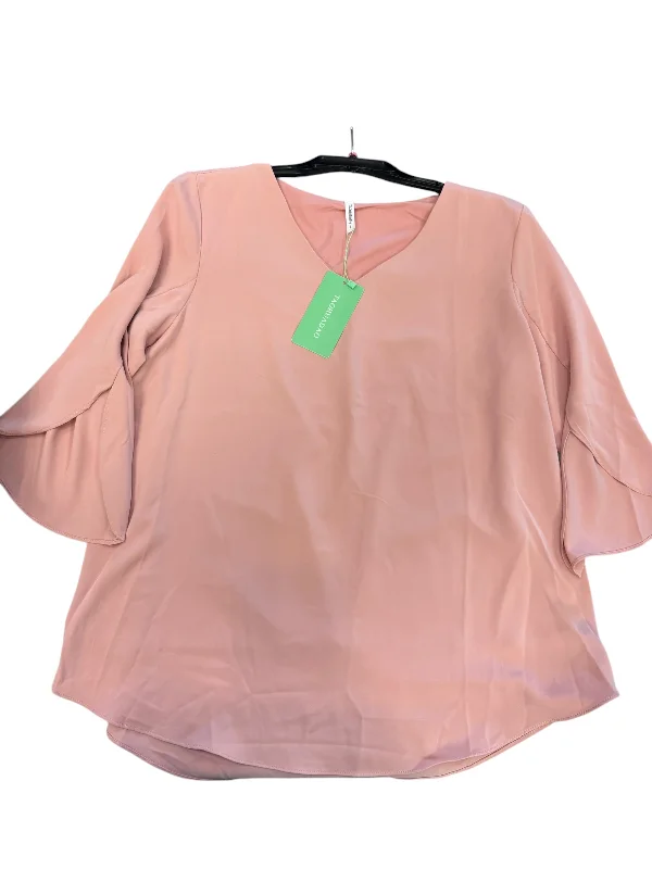 Top 3/4 Sleeve By Clothes Mentor In Pink, Size: L Traditional Men's Country