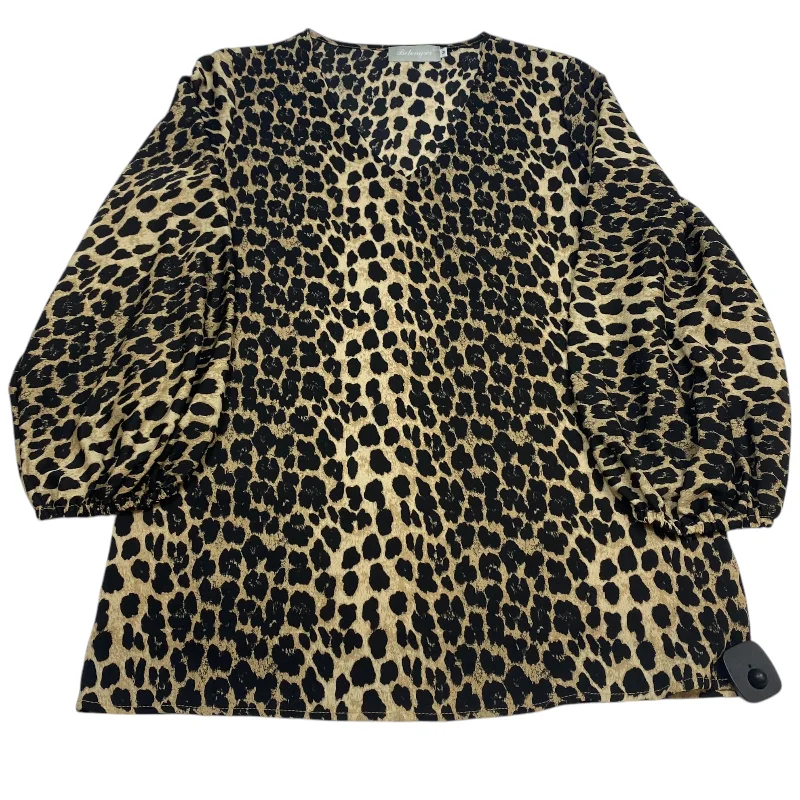 Top Long Sleeve By Belongsei In Animal Print, Size: M Streetwear Style