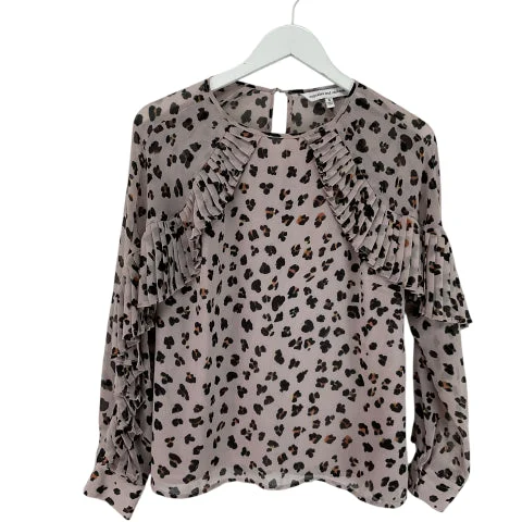 Top Long Sleeve By Cupcakes And Cashmere In Animal Print, Size: S Polished Men's Silk