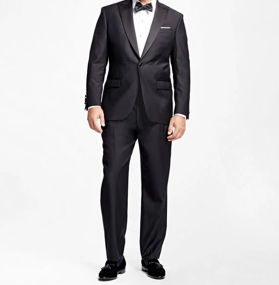 1 BUTTON PEAK LAPEL TUX - BLACK Refined Men's European