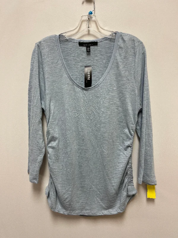 Top Long Sleeve By White House Black Market In Blue, Size: L Organic