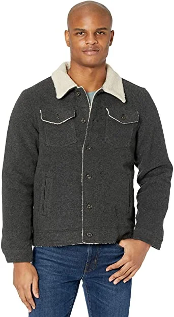 BUFFALO SHERPA COLLAR JACKET - CHARCOAL Tailored