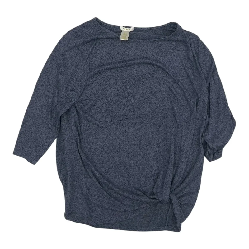 Top 3/4 Sleeve By Matty M In Blue, Size:L Relaxed Men's Beach