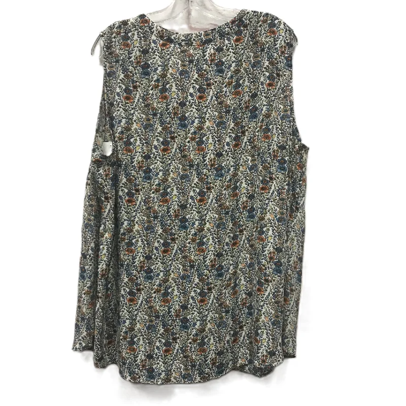 Floral Print Top Sleeveless By Rose And Olive, Size: 2x Relaxed Men's Australian 