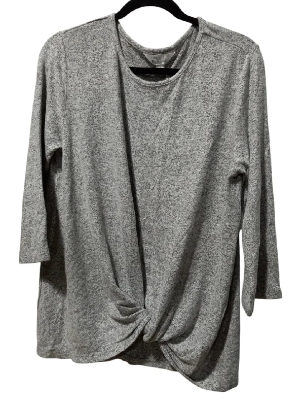 Top Long Sleeve By Market & Spruce In Grey, Size: L Tailored