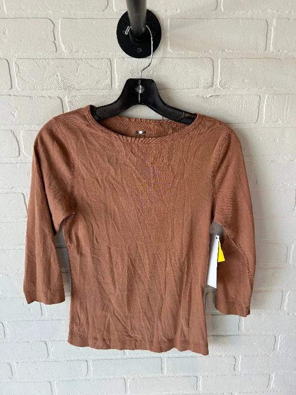 Top 3/4 Sleeve Basic By Three Dots In Tan, Size: M Sharp Men's Italian