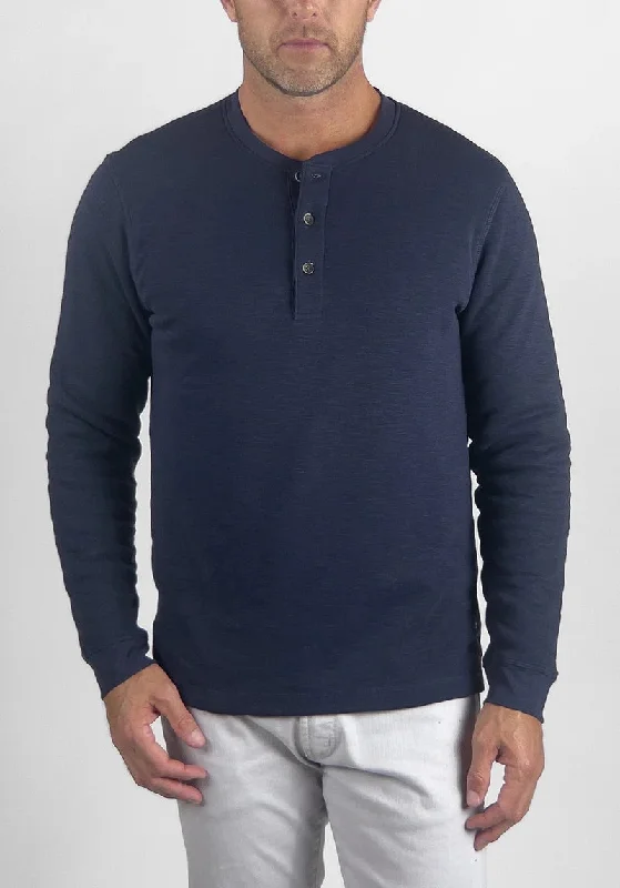 FUZZY LINED HENLEY - NAVY Cool Men's Skate