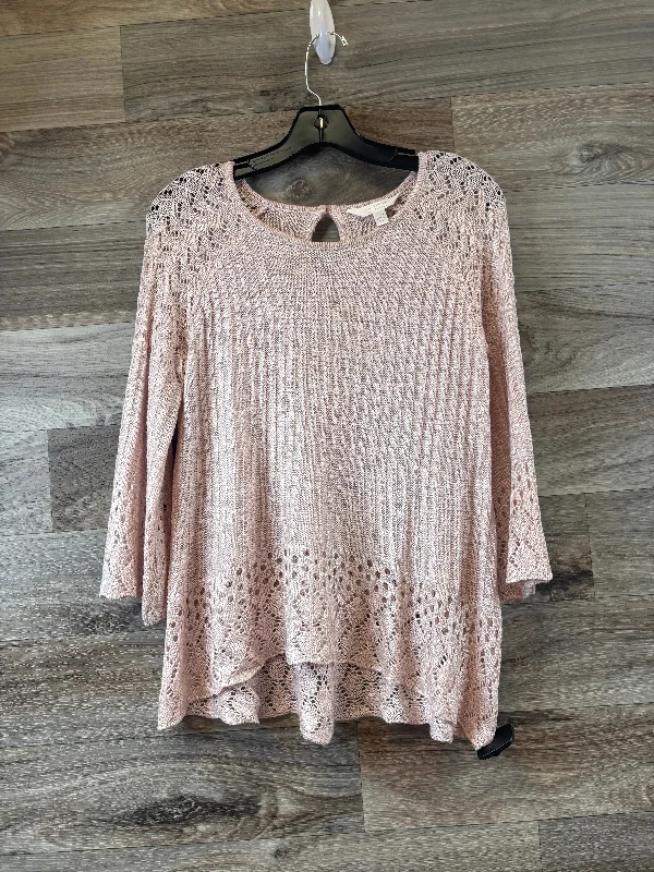 Top Long Sleeve By Lc Lauren Conrad In Pink, Size: Xsp Traditional Men's Wool