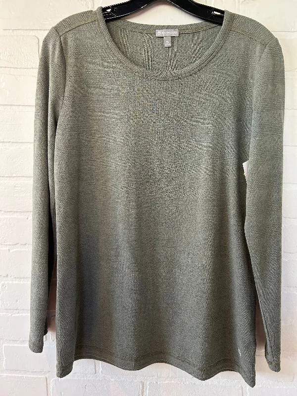 Top Long Sleeve Basic By Talbots In Green, Size: Mp Refined Men's European