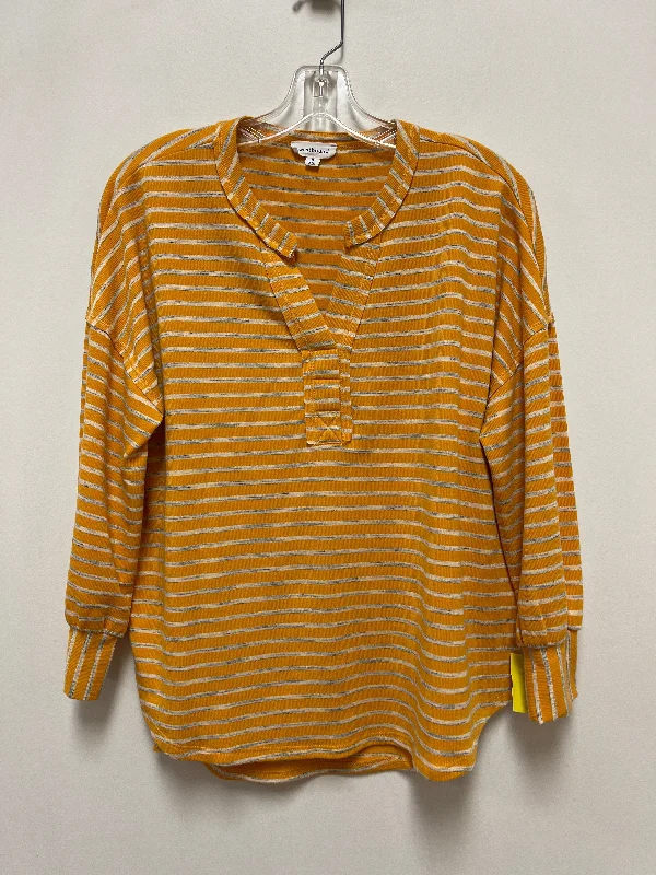 Top Long Sleeve By West Bound In Yellow, Size: S Monochromatic Office Style