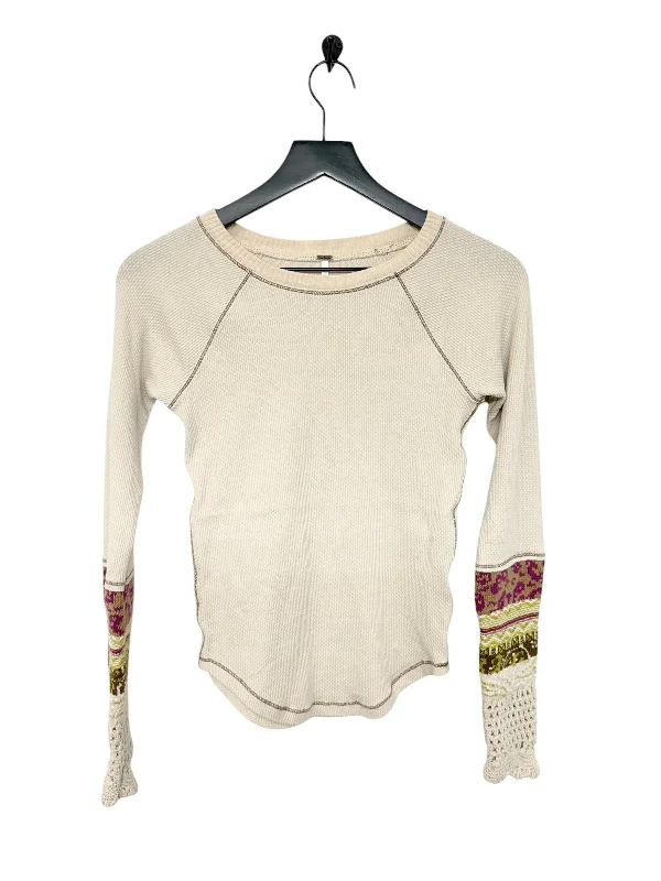 Top Long Sleeve By Free People In Cream, Size: Xs Relaxed Men's Australian 