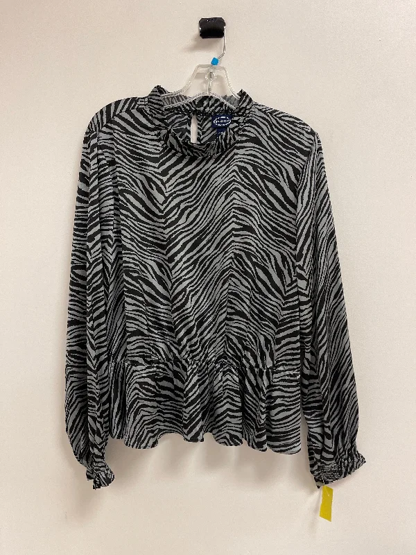 Top Long Sleeve By Scoop In Black & Grey, Size: L Bold Men's Statement